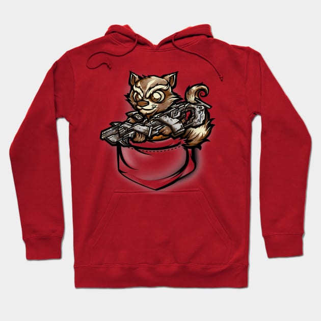 Pocket Raccoon Hoodie by jml2art